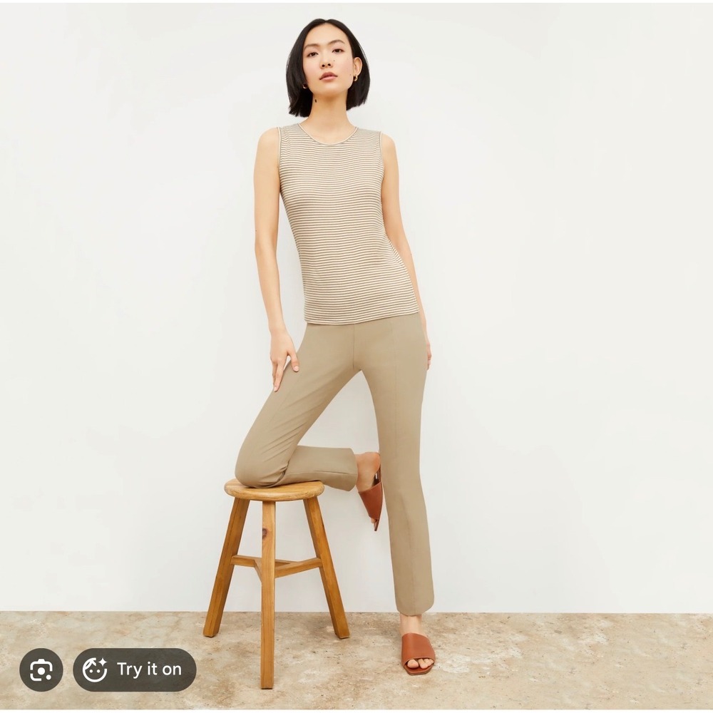 M.M. Lafleur Foster Cigarette Pants Power Stretch Khaki Office‎ Career Womens 8